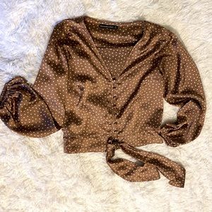 Abercrombie and Fitch satin polka dot blouse
